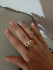 تجریه خرید انگشتر طلا 18 عیار زنانه طلای مستجابی مدل آوا کد 054