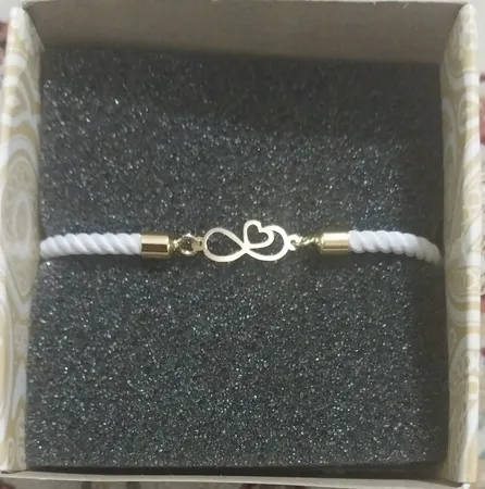 دستبند طلا 18 عیار زنانه مدل قلب و بینهایت