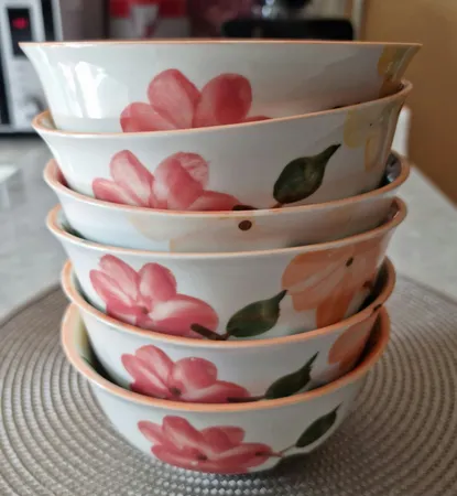 کاسه طرح بهار گل ها کد Fs006 مجموعه 6 عددی