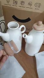 ظرف روغن مدل سرامیکی درب چوبی