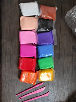 خمیر و ابزار مجسمه سازی مجسمه سازی کد‌ 007 بسته 12 عددی به همراه ابزار