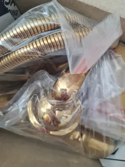 ست شیرآلات فراست پویا مدل هلن به همراه شلنگ توالت و دوش حمام