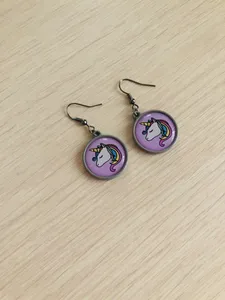 تجریه خرید گوشواره دخترانه طرح یونیکورن کد 28