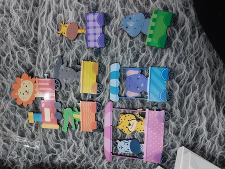 استیکر چوبي باروچین طرح ترن حیوانات