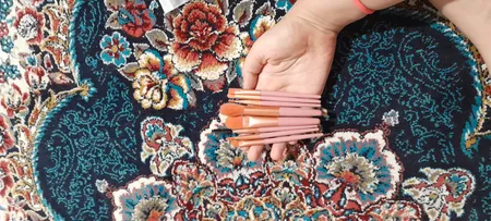 ست برس آرایشی مدل نئونی کد h908 مجموعه 8 عددی