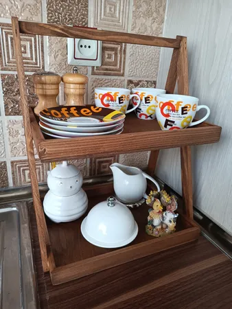 شلف رومیزی مدل دو طبقه چوبی کد 053