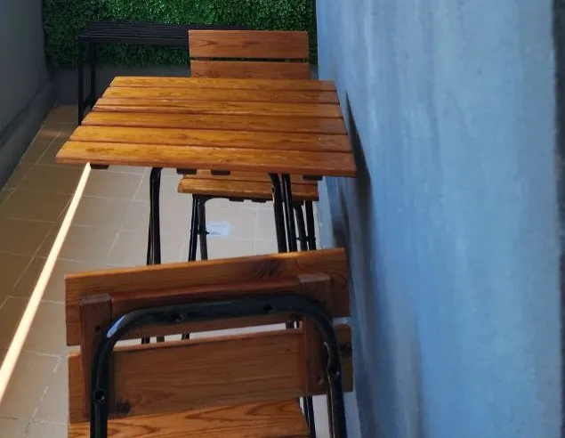 میز و صندلی غذاخوری دو نفره مدل چوبی کد 2090