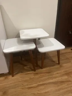 میز عسلی مدل لیون p 322 کد 11 مجموعه 3 عددی
