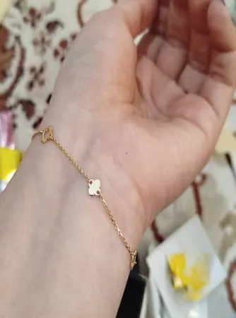 دستبند زنجیری طلا 18 زنانه الی گالری مدل ونکلیف پروخالی ظریف