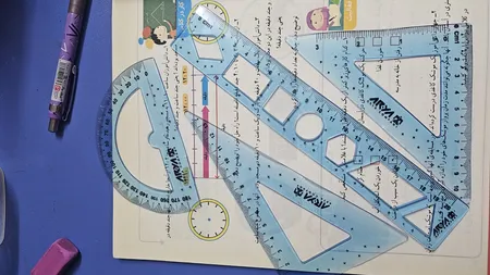 ست خط کش و گونیا آریا مدل 8038 مجموعه 4 عددی