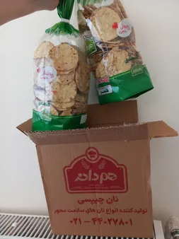نان خشک چیپسی کنجدی هم دانه - 230 گرم  بسته 2 عددی