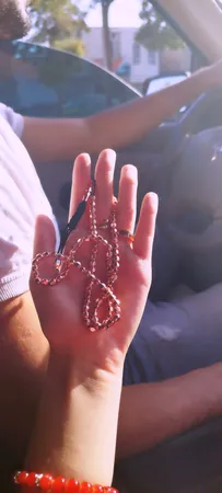 تسبیح مدل مسی تراشه شش وجهی