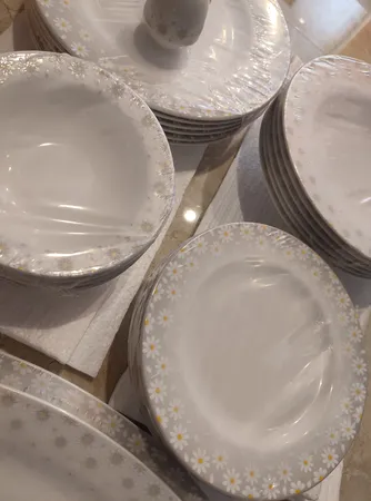 سرویس غذاخوری 28 پارچه چینی زرین ایران مدل ایتالیا اف کامومیلا درجه عالی