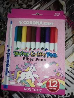 ماژیک رنگ آمیزی 12 رنگ کرونا مدل WATER COLOR PEN کد WH6996-12P
