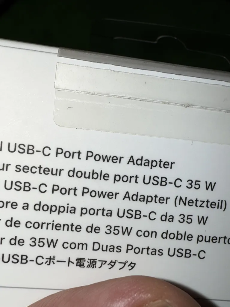 شارژر دیواری 35 وات اپل مدل Dual USB-C Port