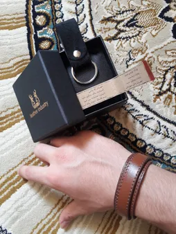 دستبند چرم وارک مدل رهام کد rb176