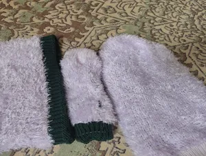 تجریه خرید ست کلاه و شال گردن و دستکش بافتنی سام مدل فرانسوی داخل خز کد 10399