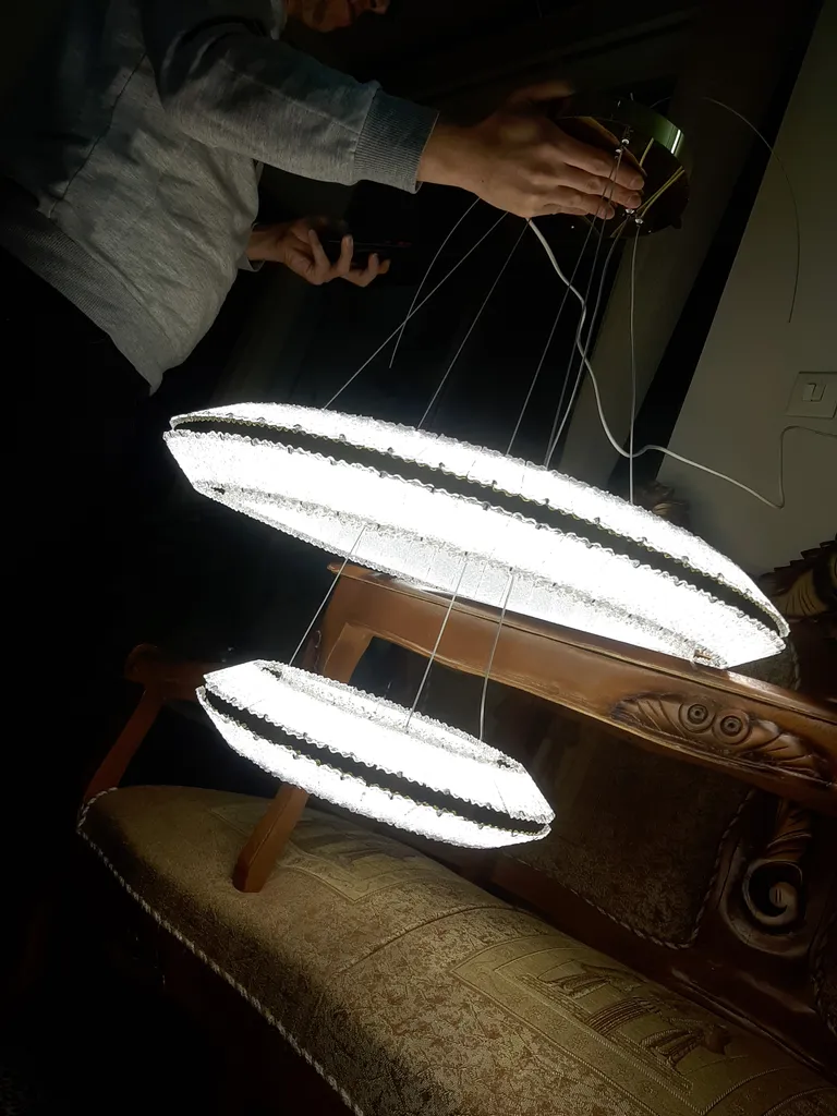 لوستر مدل دو حلقه سفینه مدرن