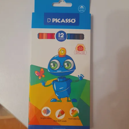 مداد رنگی 12 رنگ پیکاسو طرح ربات مدل GOL-12-C