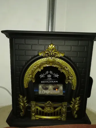 بخاری گازی بهکاران مدل شومینه گارد دار طرح پرنس کد T-28000