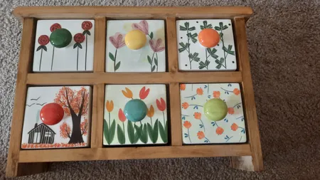 جا ادویه 6 پارچه مدل چوبی و سرامیکی