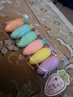 ماژیک علامت گذار مدل پاستلی طرح هویج بسته 6 عددی