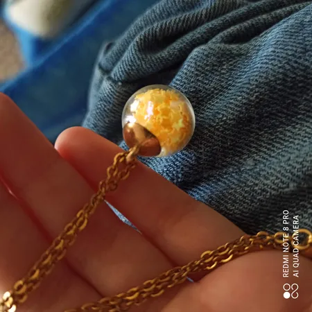 آویز گردنبند دخترانه مدل گوی شیشه ای پر ستاره کد AG 574