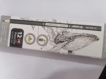 مداد مشکی آریا کد 3001 بسته 12 عددی