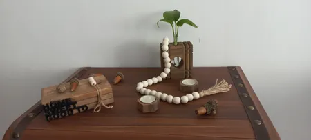 جاشمعی چوبی وودلندزون مدل شش ضلعی بسته 2 عددی