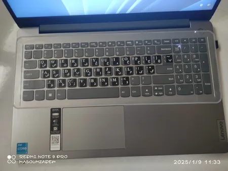 برچسب حروف فارسی کیبورد طرح مات به همراه محافظ کیبورد مناسب برای لپ تاپ 15.6 اینچ