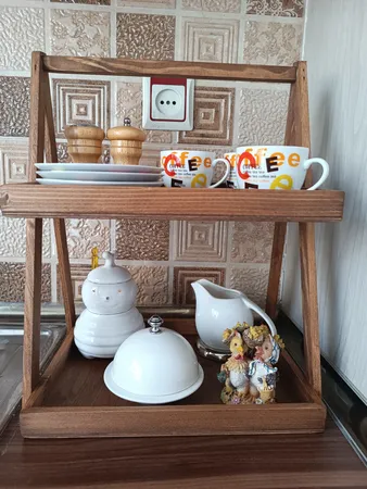 شلف رومیزی مدل دو طبقه چوبی کد 053