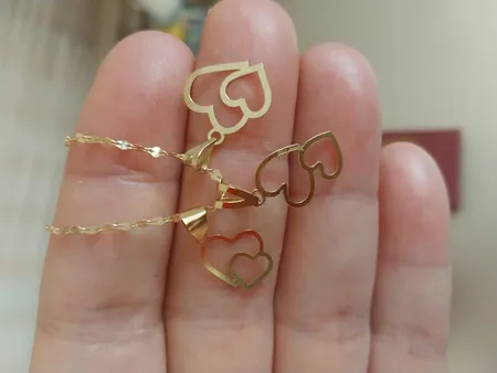 آویز گردنبند طلا 18 عیار زنانه مایا ماهک مدل MM1481 طرح دو قلب