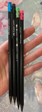 مداد مشکی فابر کاستل مدل پاک کن دار کد 007 بسته 4 عددی