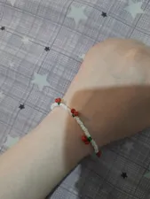 تجریه خرید دستبند دست‌ساز زنانه مدل آلبالو گیلاس کد CH7