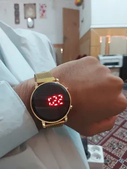 ساعت مچی دیجیتال مدل گرد حصیری کد R