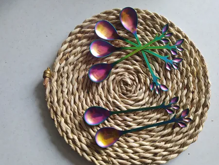 قاشق چای خوری مدل برگ کد 00601 مجموعه 6 عددی