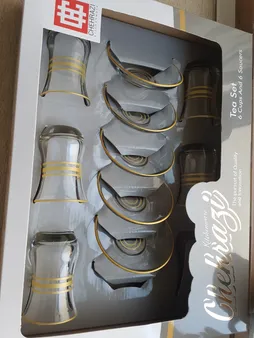 ست استکان و نعلبکی 12 پارچه مدل کمر باریک