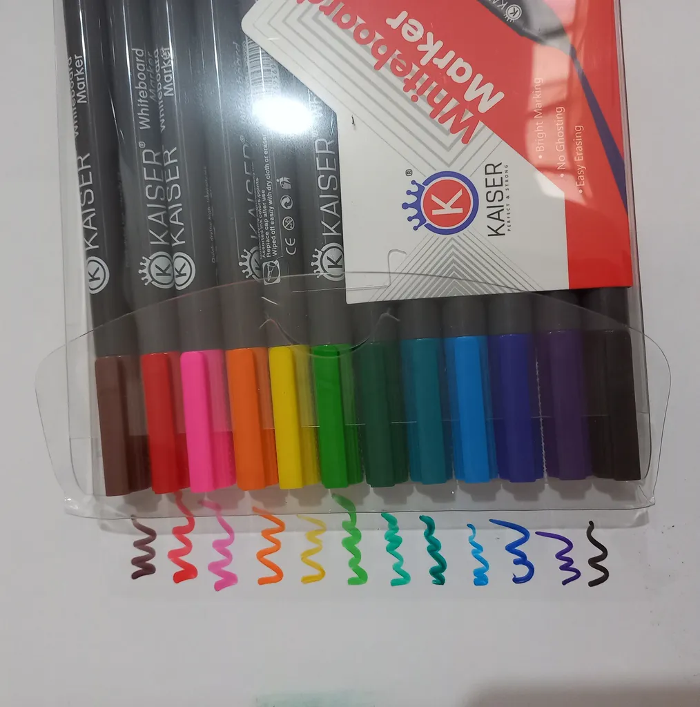 ماژیک وایت برد کایزر مدل قلمی کد SK880 بسته 12 عددی