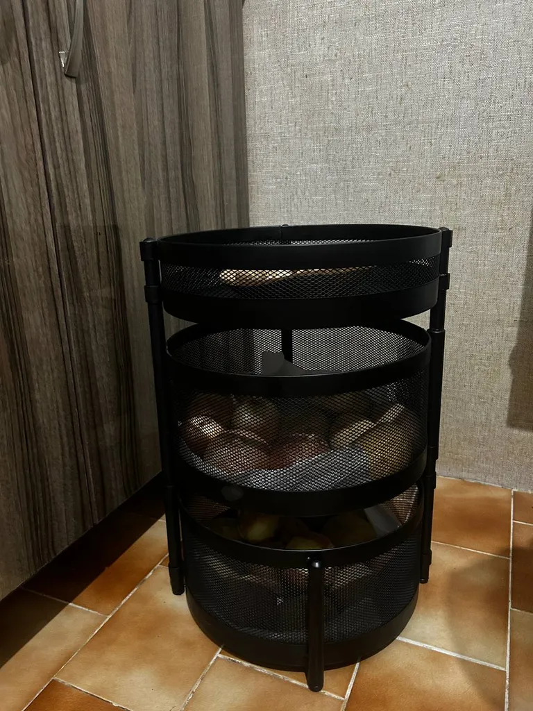 سبد سیب زمینی و پیاز ساین مدل گردان توری دو و نیم طبقه بدون چرخ