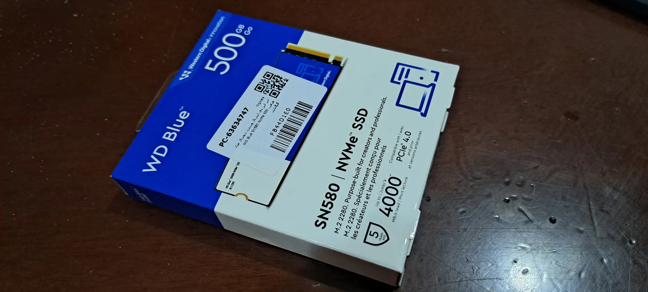 اس اس دی اینترنال PCIe Gen4 x4 وسترن دیجیتال مدل Blue SN580  ظرفیت 500 گیگابایت