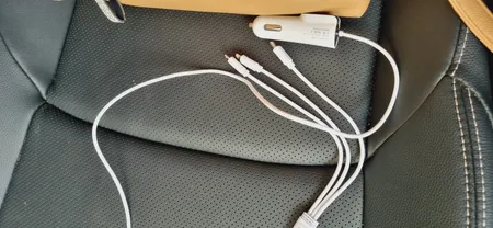 شارژر فندکی 25 وات مدل 5V به همراه کابل تبدیل USB به MICROUSB/USB-C/لایتنینگ