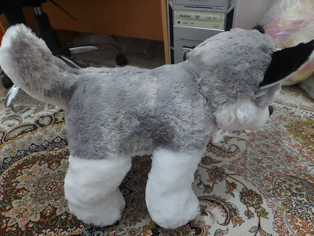 عروسک طرح سگ هاسکی مدل 001 ارتفاع 60 سانتی‌متر