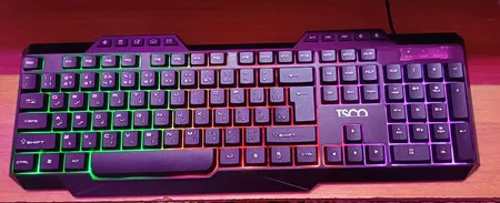 کیبورد تسکو مدل TK 8019، سوئیچ ممبران، Full-size، نورپردازی LED RGB