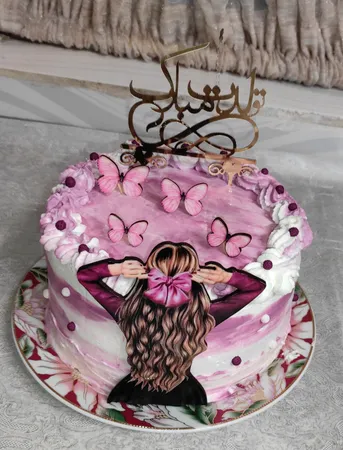 تاپر تزیین کیک بهگز مدل دختر پاپیونی مجموعه 6 عددی