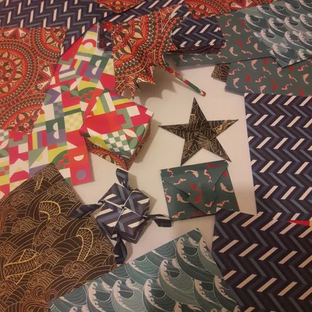 کاغذ اوریگامی طرح فانتزی بسته 60 عددی