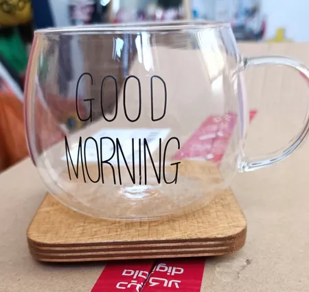 لیوان مدل پیرکس تپل Good Morning