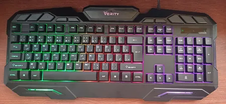 کیبورد و ماوس گیمینگ وریتی مدل V-KB6126GCW، سوییچ ممبران، Full-Size، نورپردازی LED RGB
