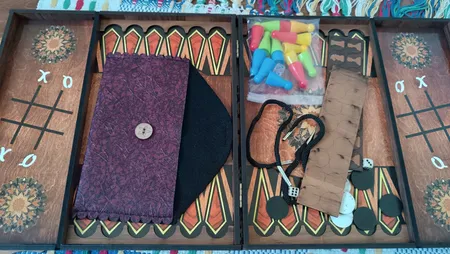 بازی فکری منچ و شطرنج کد 01 مجموعه 5 عددی