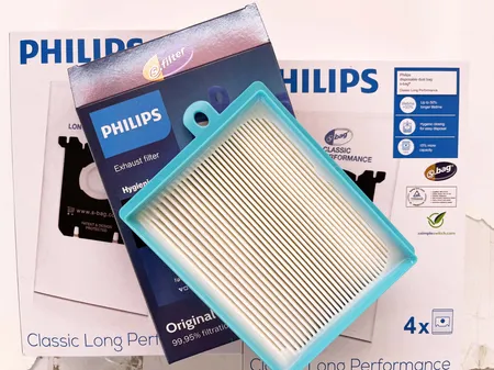پاکت جاروبرقی مدل فیلیپس دو بسته 4 عددى همراه فیلتر مناسب جاروبرقى هاى فيليپس الكترولوكس و آاگ