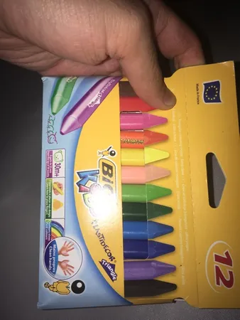 مداد شمعی 12 رنگ بیک مدل Kids Plastidecor